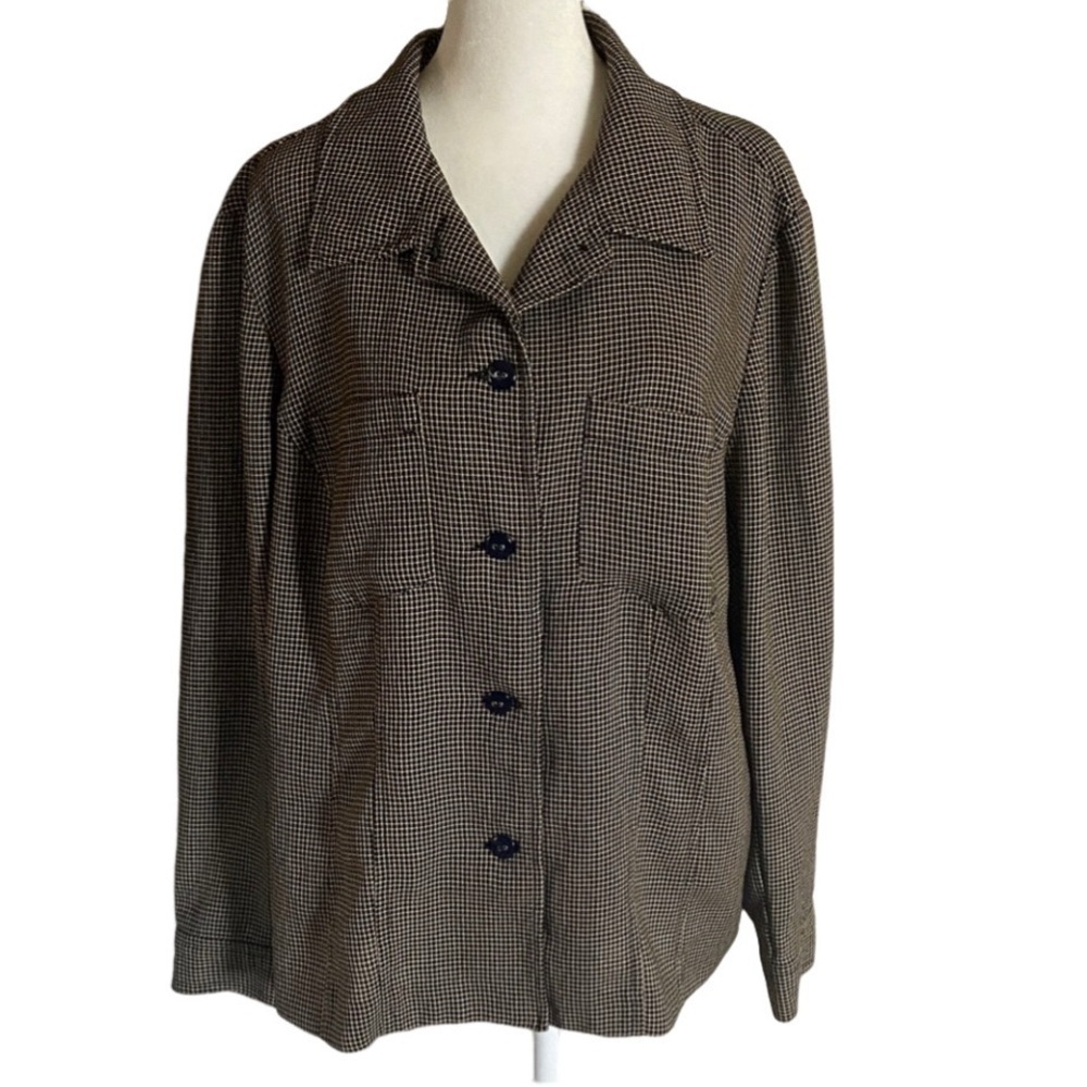 Emma James Women's Houndstooth Blazer Jacket. Size 16W.